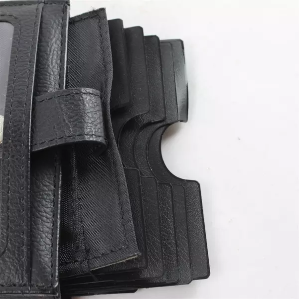 Top Wallet Black w/ Elastic Pull-Out Card Holder Slim Wallet