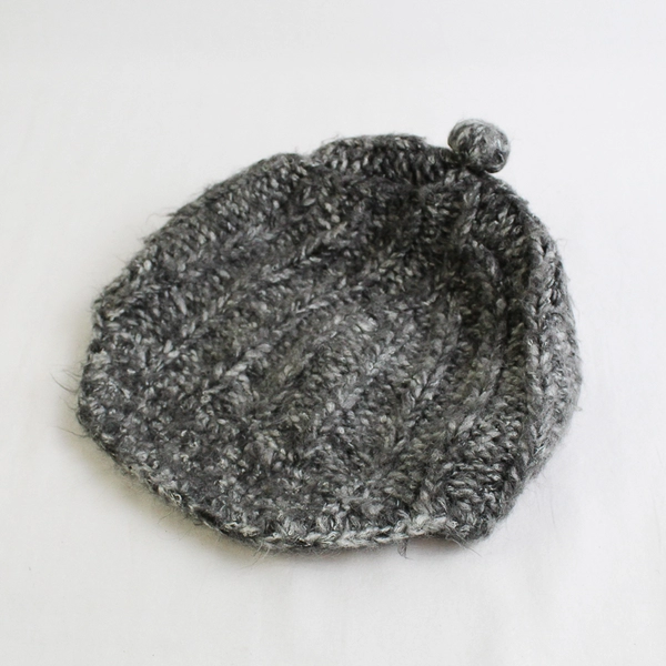 Desar Inc Gray Knitted Hat With Small Brim One Size Acrylic/Azlon/Wool
