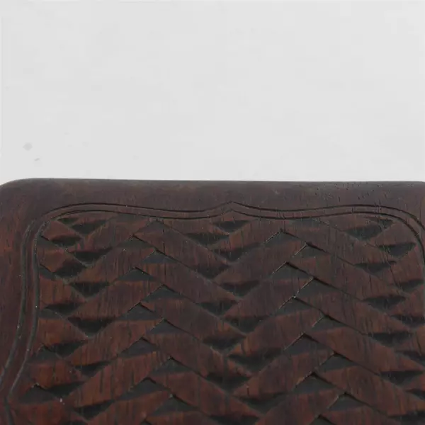 Carved Wooden Coaster Dark Brown Intricate Design 4.5x4in