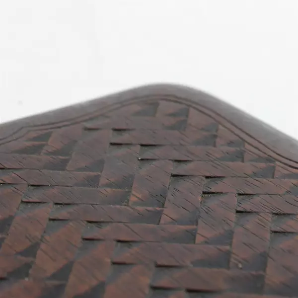 Carved Wooden Coaster Dark Brown Intricate Design 4.5x4in