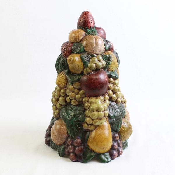 Unbranded Multicolor Ceramic Holland Mold Painted Fruit Tree Figurine 11.5" Tall