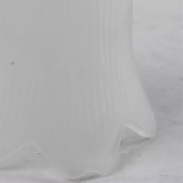 Set of 2 Frosted Glass Lamp Shades Fluted Design Scalloped Edges
