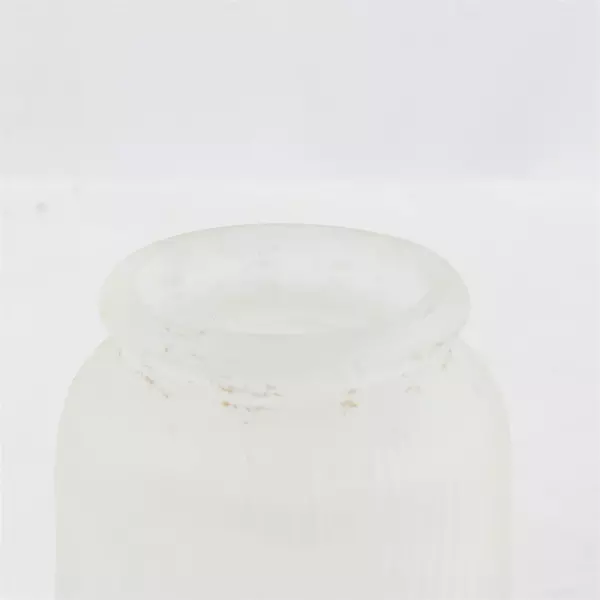 Set of 2 Frosted Glass Lamp Shades Fluted Design Scalloped Edges