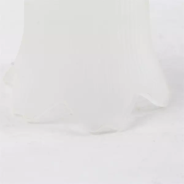 Set of 2 Frosted Glass Lamp Shades Fluted Design Scalloped Edges