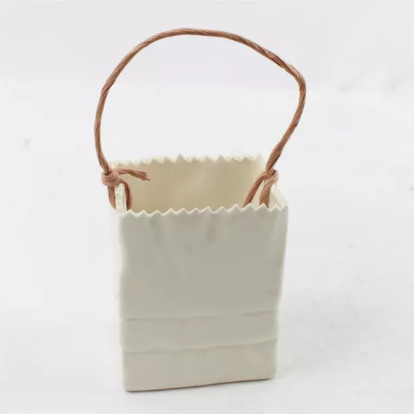 Vintage Ceramic Clown Bag w/ Handle & Red Ball Vase