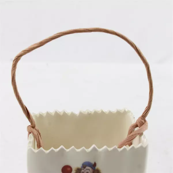 Vintage Ceramic Clown Bag w/ Handle & Red Ball Vase