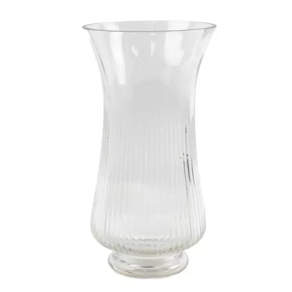 Vintage Hoosier Glass Ribbed Vase Clear 10" Tall