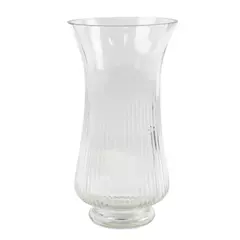 Vintage Hoosier Glass Ribbed Vase Clear 10" Tall