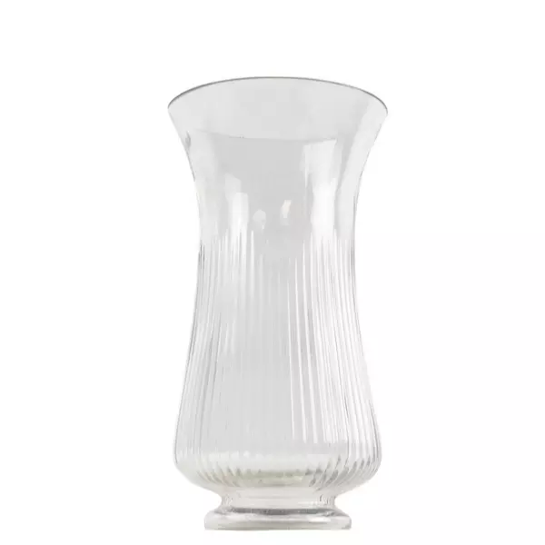 Vintage Hoosier Glass Ribbed Vase Clear 10" Tall