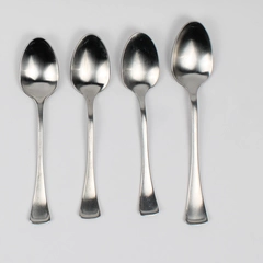 Lot Of 4 Oneida Silver Emma (Stainless, Satin) Oval 3 Teaspoons 1 Soup Spoon
