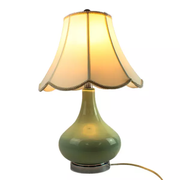 Mid Century Modern Style Teal Teardrop Ceramic Table Lamp Lighting Decor