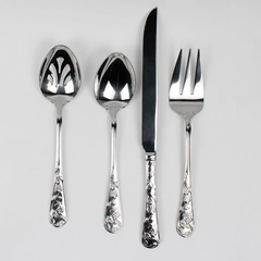 Lot of 4 Reed & Barton Queen's Garden Pattern Stainless Serving Utensils