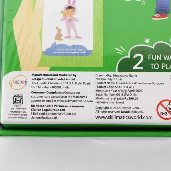 2022 Skillmatics Found It Scavenger Hunt Card Game Outdoors Edition NIB