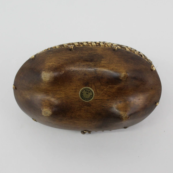 Hand Carved Wood And Bamboo Fish Trinket Box Philippines