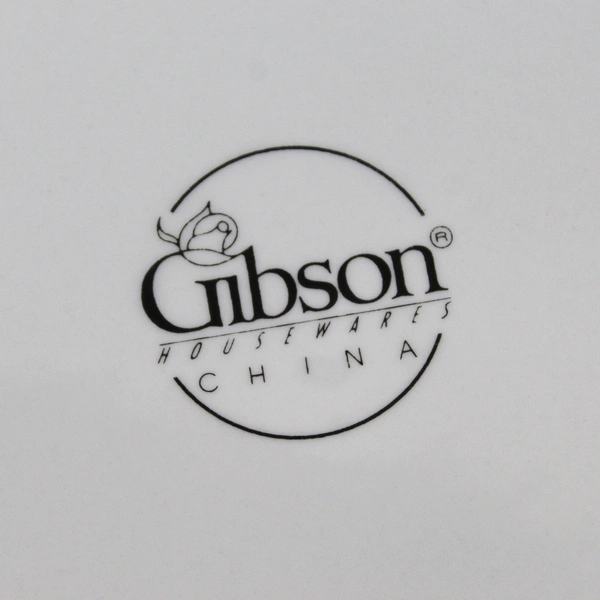 Set of 4 Gibson China Anniversary Golden Dinner Plates White Gold Band Trim