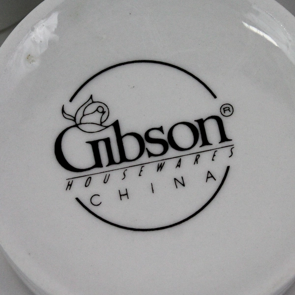 Set of 6 Gibson Anniversary Golden Collection Coffee Tea Cups White Gold Bands