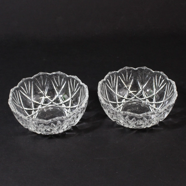  Lot Of 2 Studio Nova Roxborough Glass Fruit Serving Bowl Pair 5 Inch