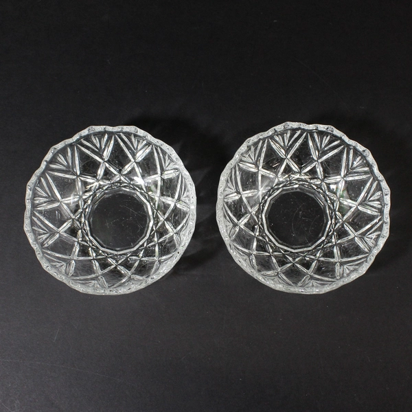  Lot Of 2 Studio Nova Roxborough Glass Fruit Serving Bowl Pair 5 Inch