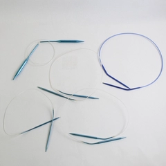 Lot of 5 Plastic Blue Circular Knitting Needles