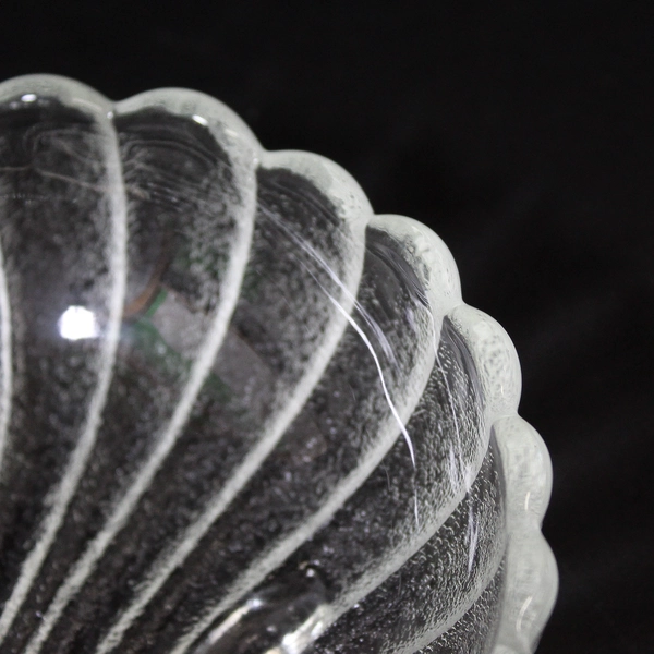 Set of 3 Vintage Anchor Hocking Clear Glass Shell Salad Serving Bowls