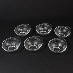 Set of 6 Bormioli Rocco Quattro Stagioni Clear Glass Condiment Dipping Bowls 