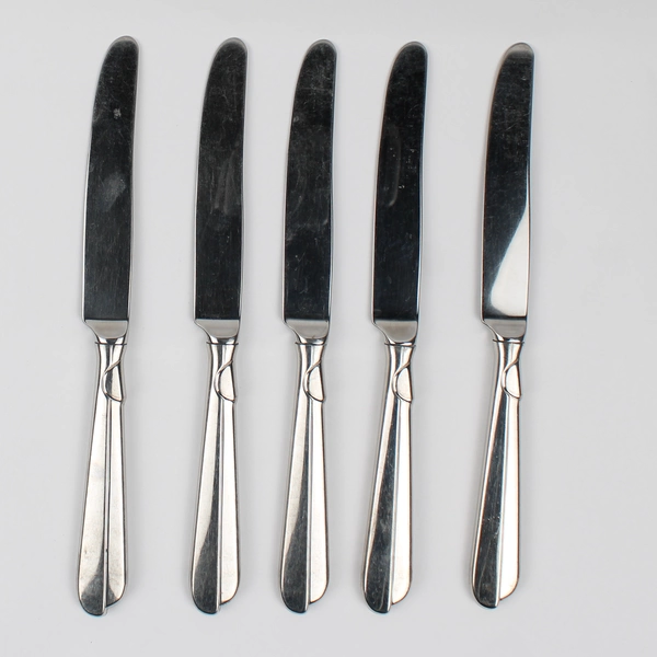 Lot Of 5 International (Stainless) Flatware Dinner Knives 9.75" Long