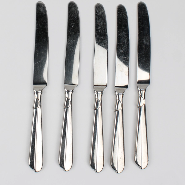 Lot Of 5 International (Stainless) Flatware Dinner Knives 9.75" Long