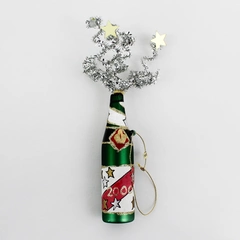 Vintage Y2K Champagne Bottle Christmas Ornament