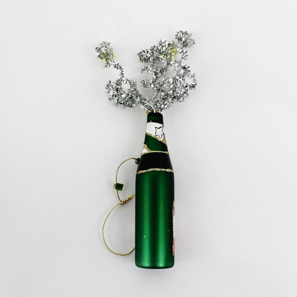 Vintage Y2K Champagne Bottle Christmas Ornament