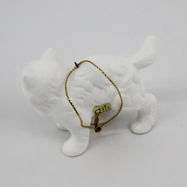 Vtg 1985 Enesco white Ceramic Cat Ornament 2"
