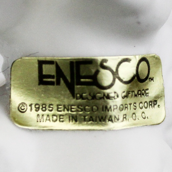 Vtg 1985 Enesco white Ceramic Cat Ornament 2"