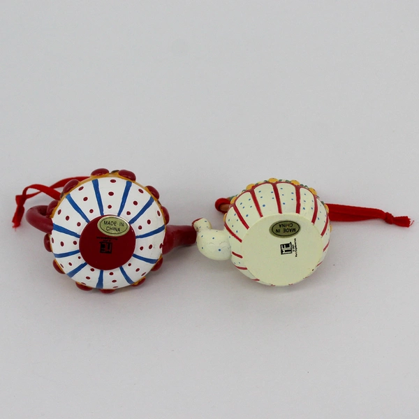 2 Mary Engelbreit Miniature 1997 Hanging Teapot Christmas ornaments