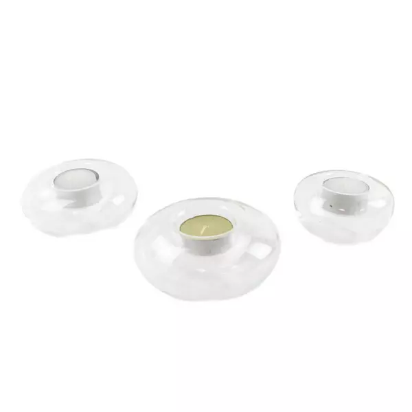 PartyLite P7238 Bubble Floaters Tea Light Candle Holders Clear Glass