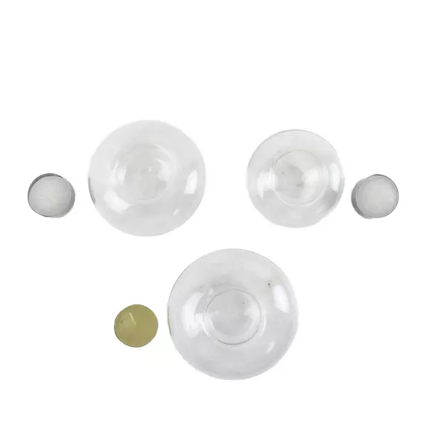 PartyLite P7238 Bubble Floaters Tea Light Candle Holders Clear Glass