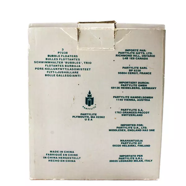 PartyLite P7238 Bubble Floaters Tea Light Candle Holders Clear Glass