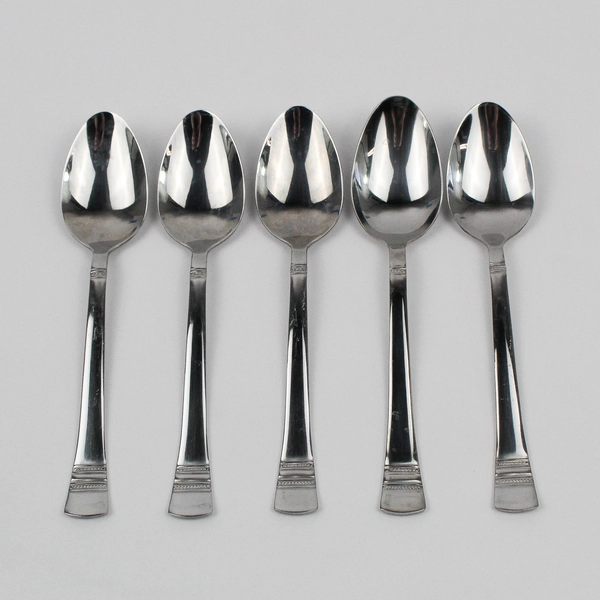 Lot Of 5 International Silver Kensington (Stainless) Flatware Soup Spoons 7.75"