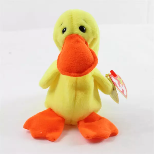 TY Beanie Baby Quackers 1993 Yellow Duck With Ear Tag Error 1994 Plush Toy