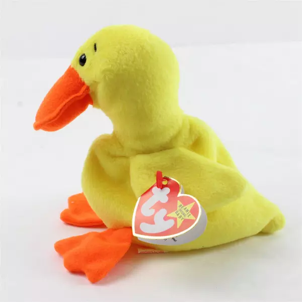 TY Beanie Baby Quackers 1993 Yellow Duck With Ear Tag Error 1994 Plush Toy