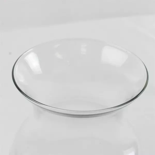 Lot Of 2 Matching Unbranded Clear Glass Decorative Bouquet Vases 8" Tall