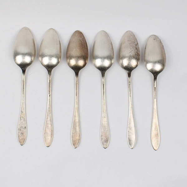 Lot of 6 Oneida Community Lady Hamilton Silverplate Spoons 7.5" Tablespoons