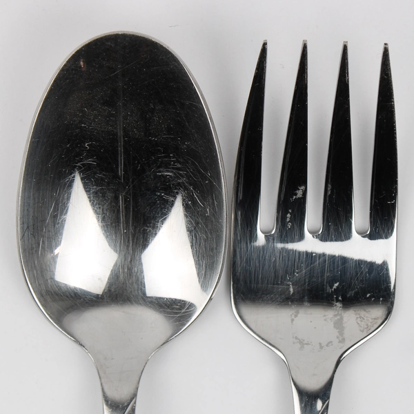 Lot of 2 Towle Blossom 18/10 Stainless Glossy Swirls Serving Spoon & Fork