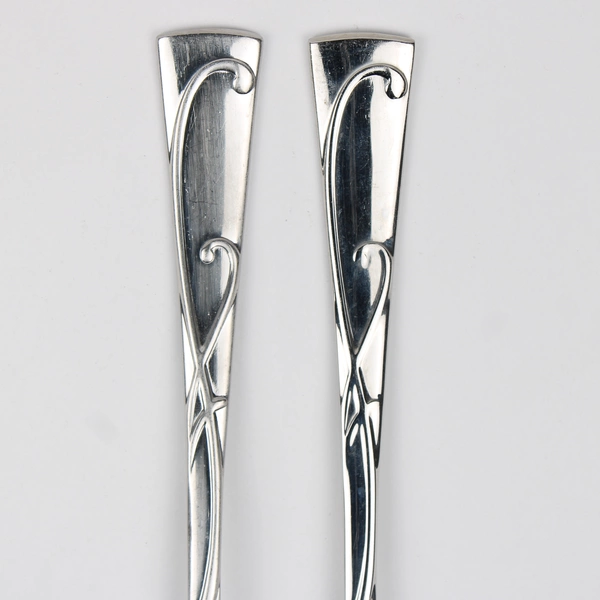 Lot of 2 Towle Blossom 18/10 Stainless Glossy Swirls Serving Spoon & Fork