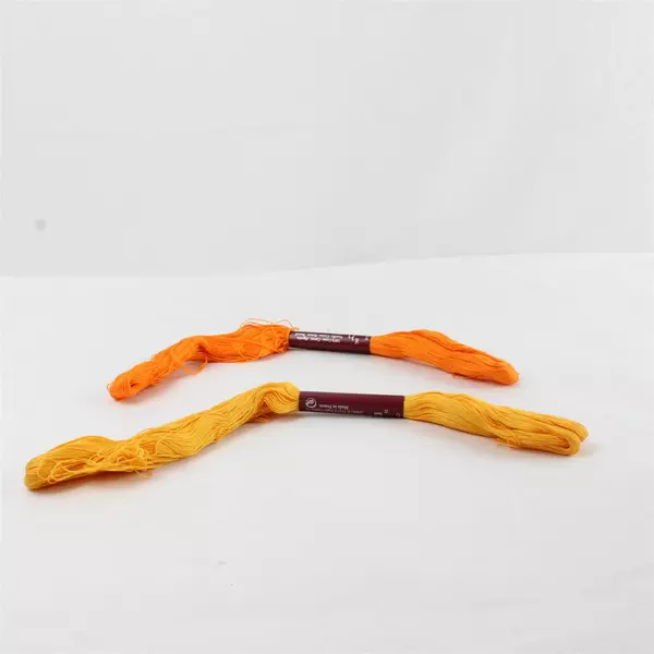 Lot of 2 DMC Embroidery Cotton Thread Orange Yellow NV16 10g, New 