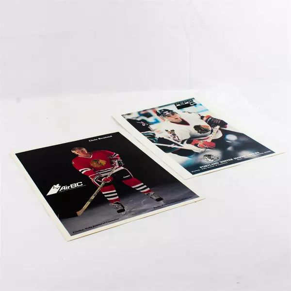 Lot of 2 Portland Winterhawks 8x10 Photos Chris Rowland + Unidentified Player