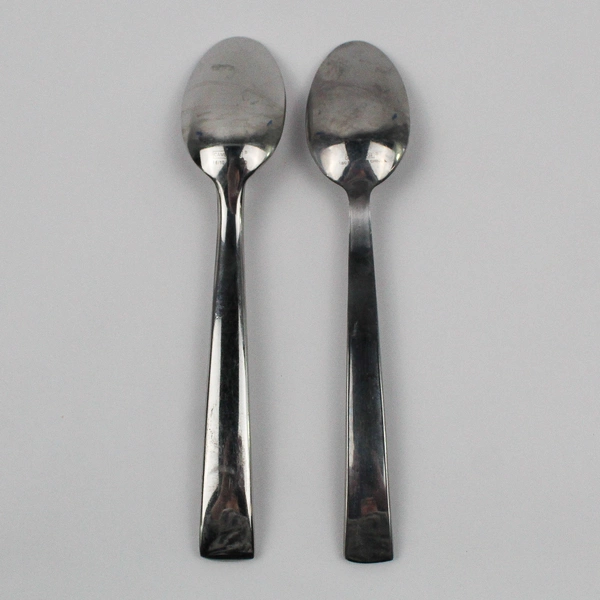 Lot of 2 Cambridge Independence Sand Soup Spoons (Tablespoons) Glossy Frosted