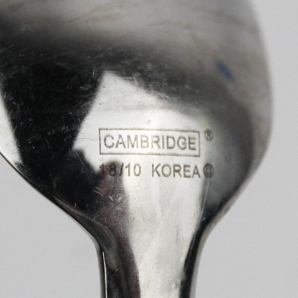 Lot of 2 Cambridge Independence Sand Soup Spoons (Tablespoons) Glossy Frosted