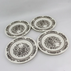 Lot of 4 Vintage Sussex Ironstone Dinner Plates By Royal China Jeanette  10"