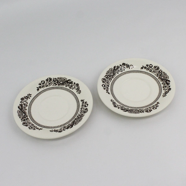 2 Sussex By Royal China Saucers White With Brown Flowers