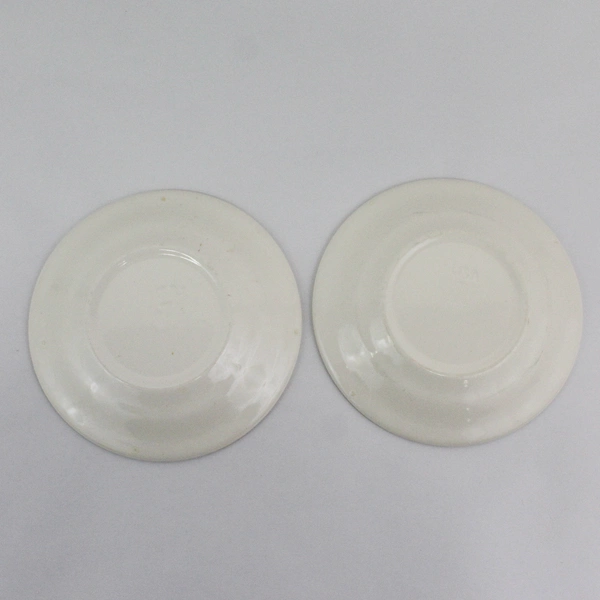 2 Sussex By Royal China Saucers White With Brown Flowers