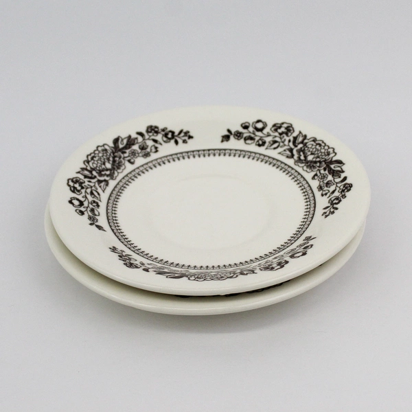 2 Sussex By Royal China Saucers White With Brown Flowers